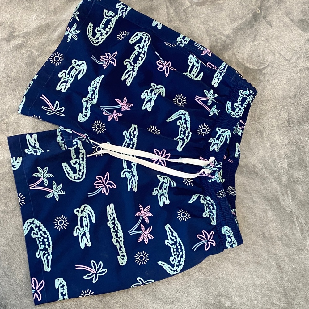 Chubbies Navy Swim Shorts with Alligator Print